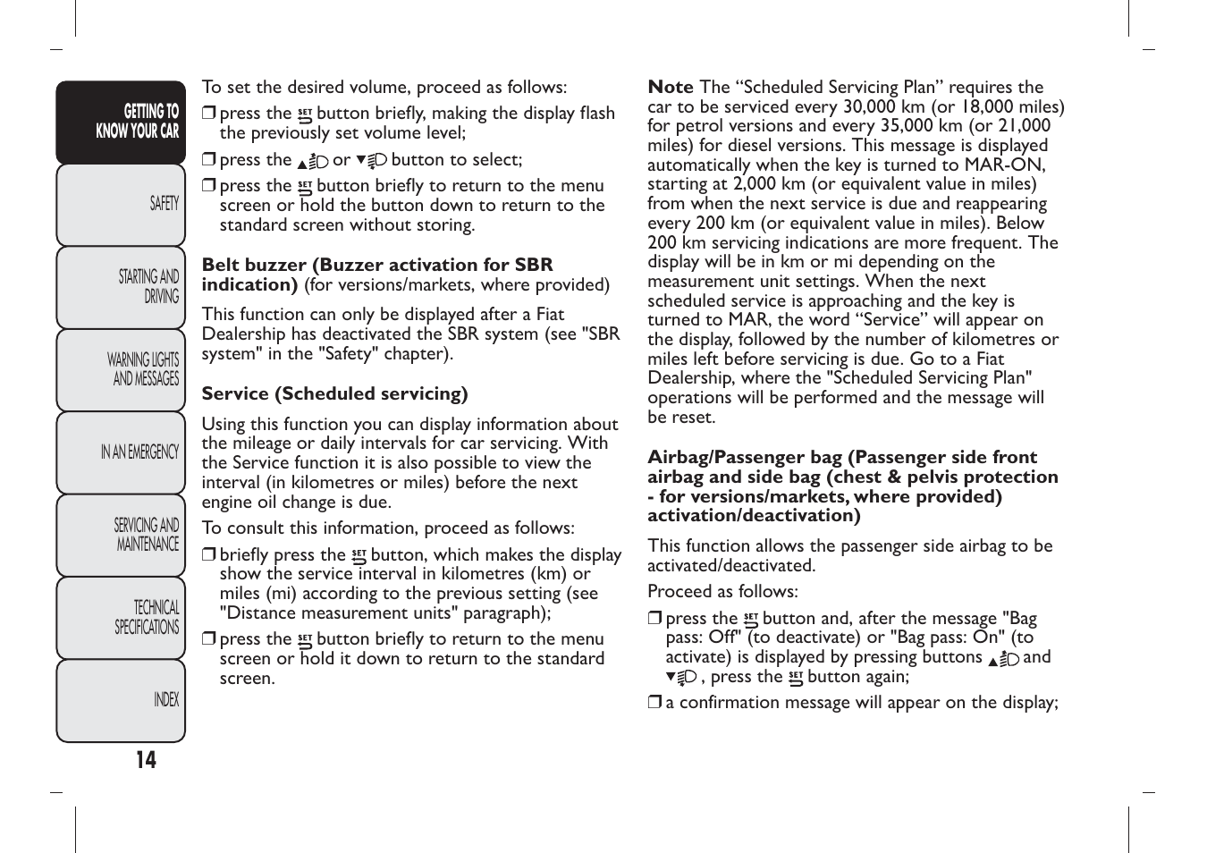 FIAT Panda User Manual | Page 18 / 284