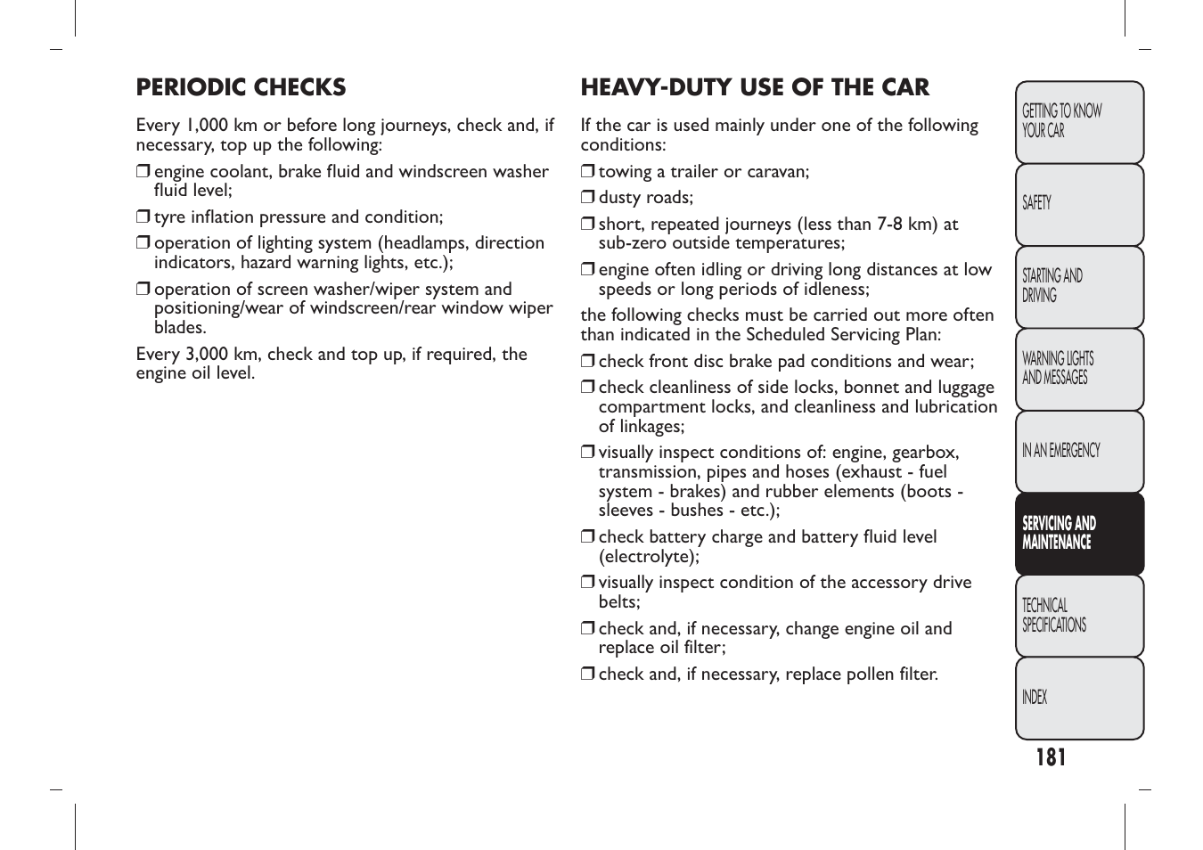 FIAT Panda User Manual | Page 185 / 284