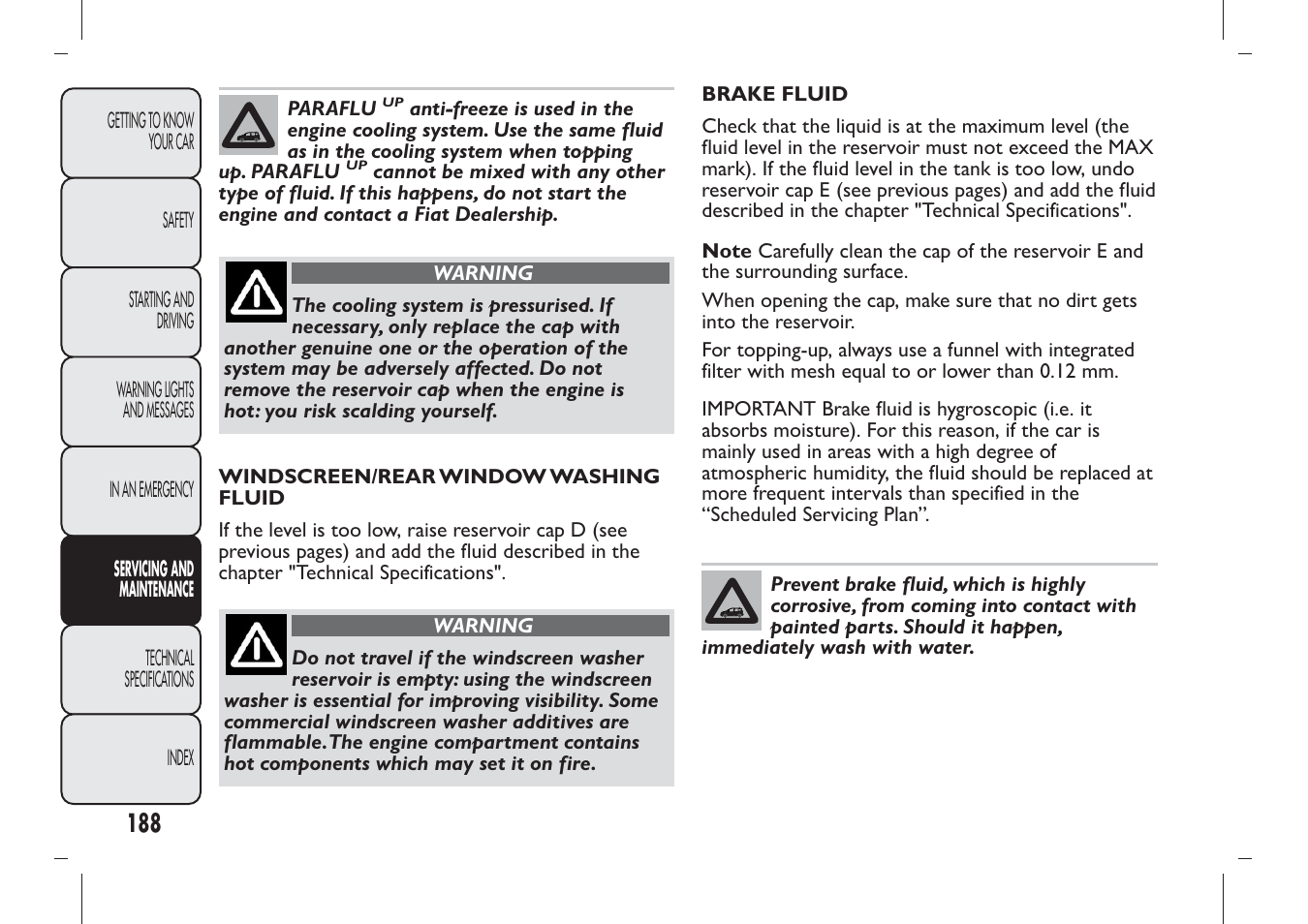 FIAT Panda User Manual | Page 192 / 284