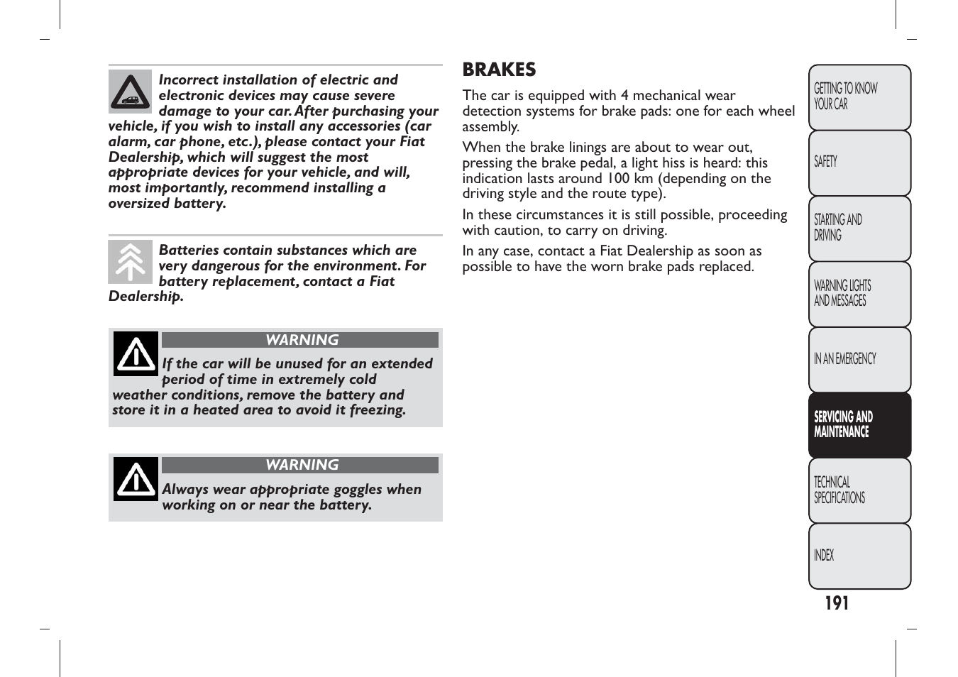 FIAT Panda User Manual | Page 195 / 284