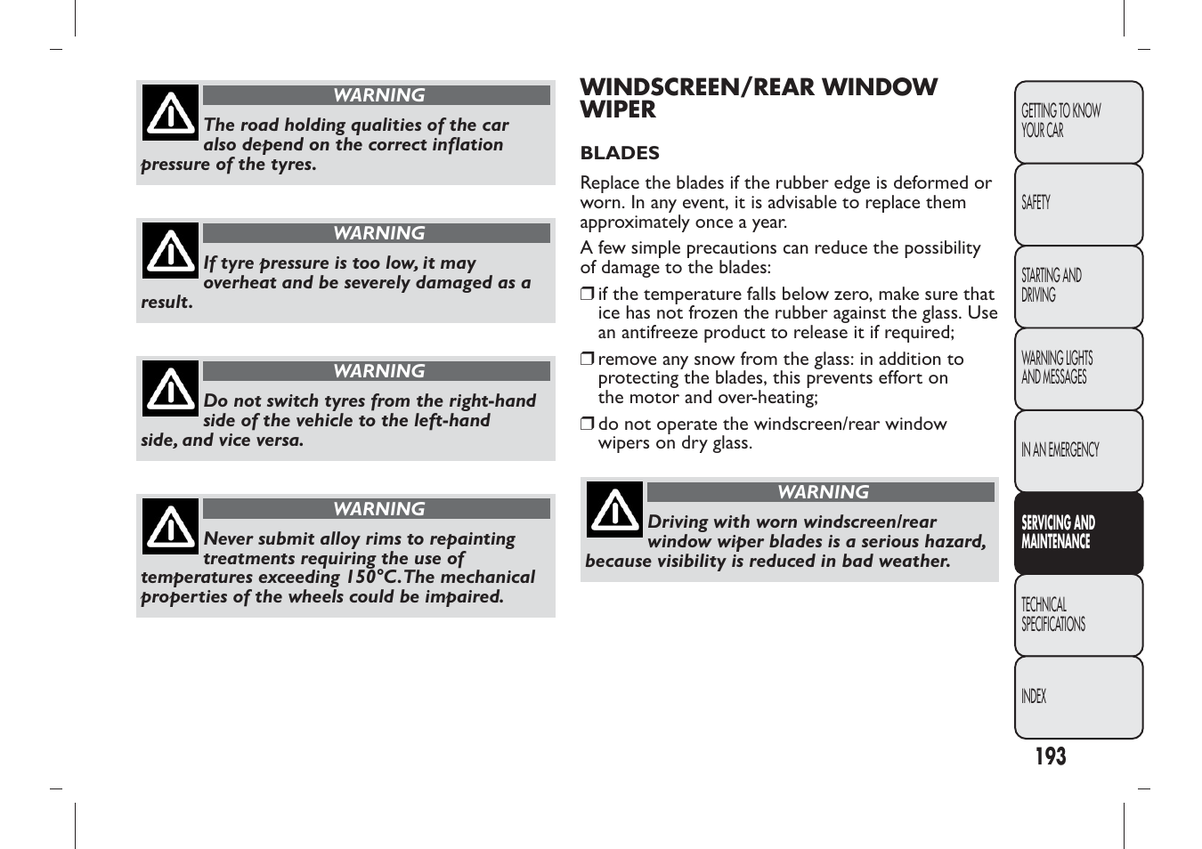 FIAT Panda User Manual | Page 197 / 284