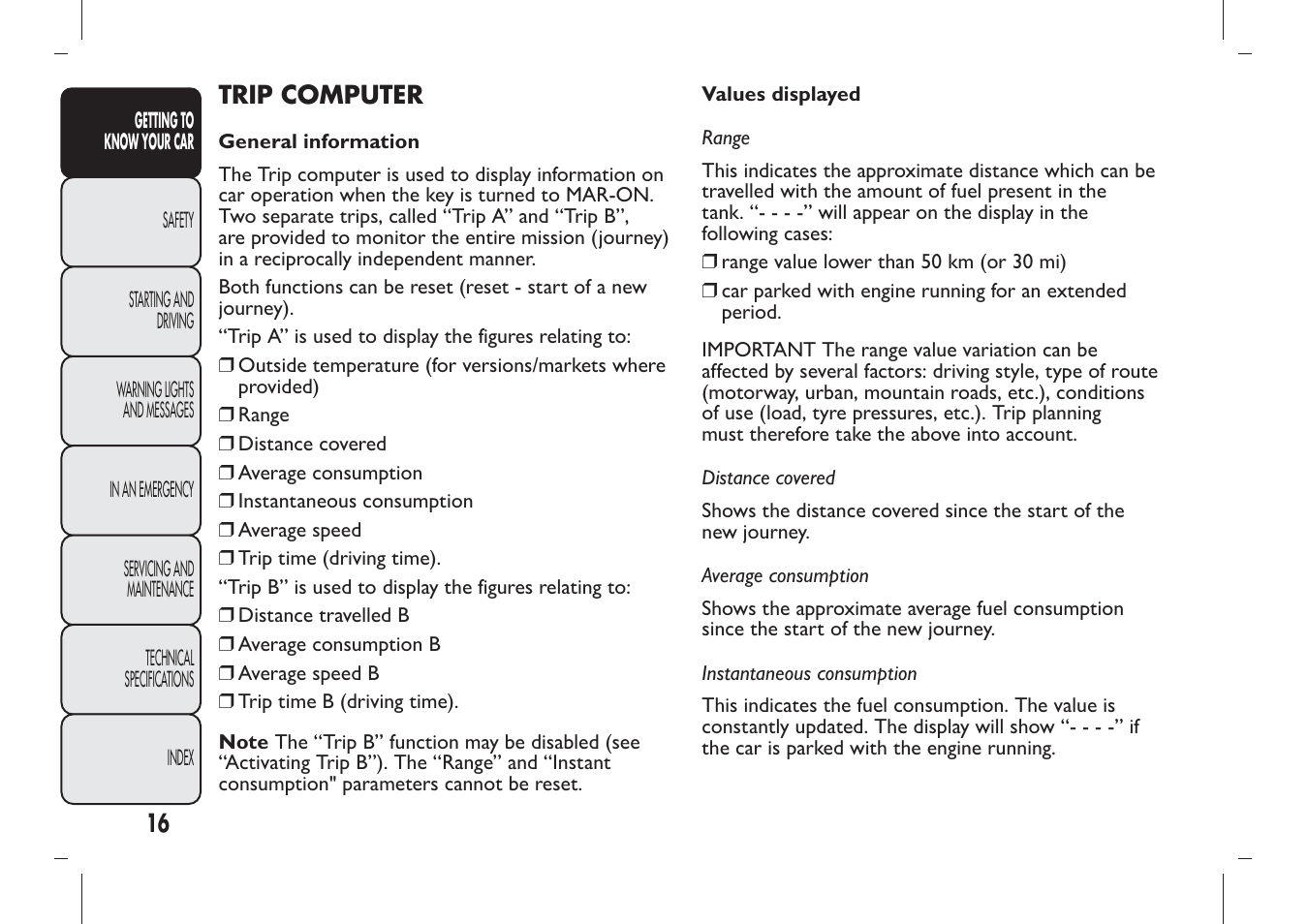 FIAT Panda User Manual | Page 20 / 284