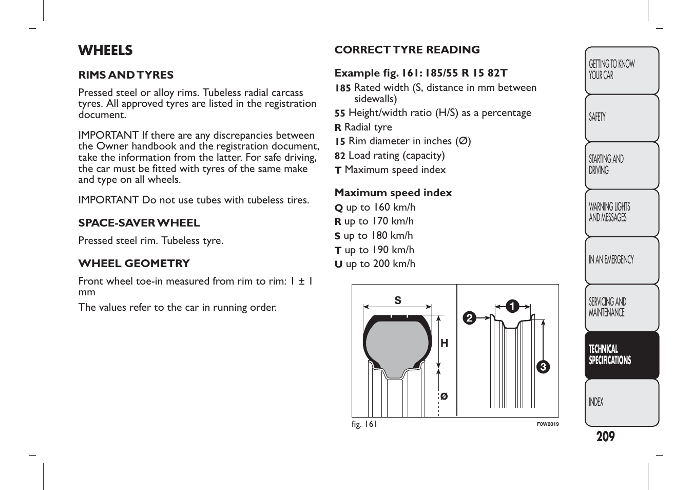 Wheels | FIAT Panda User Manual | Page 213 / 284