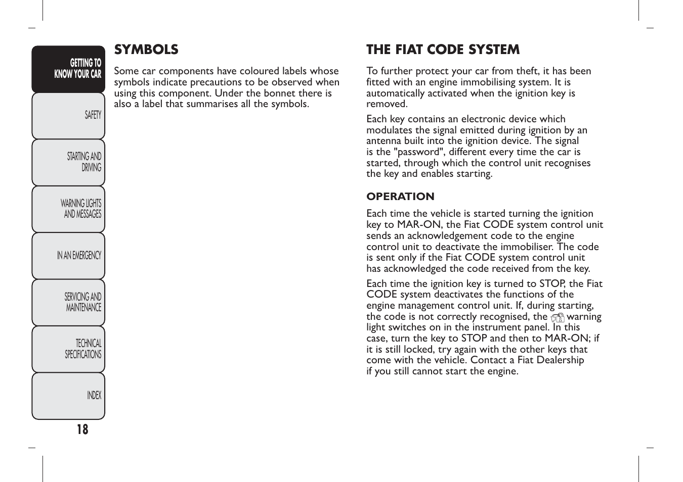 FIAT Panda User Manual | Page 22 / 284