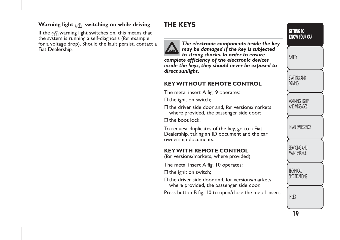 FIAT Panda User Manual | Page 23 / 284