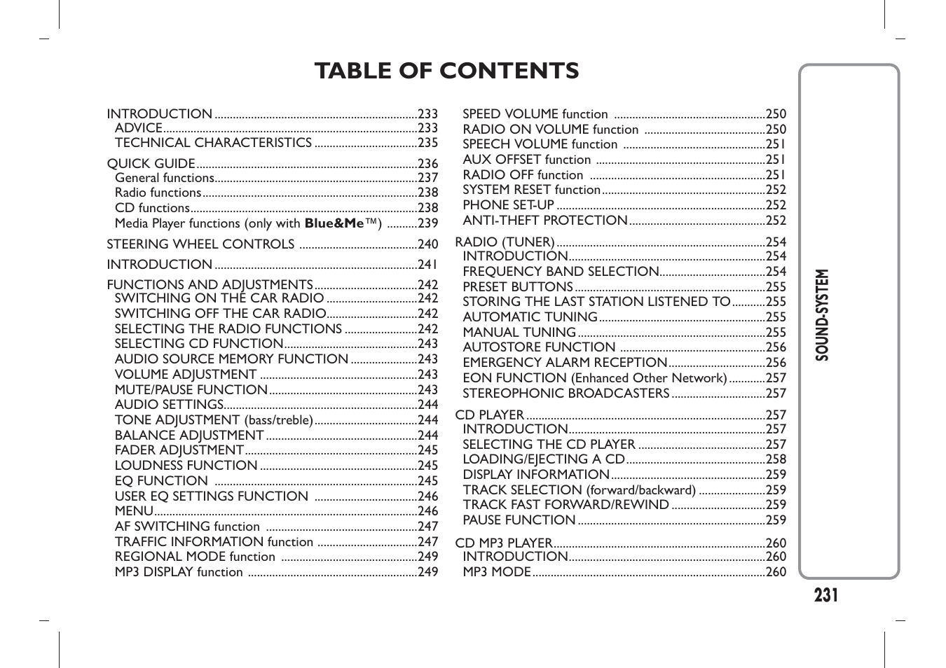 FIAT Panda User Manual | Page 235 / 284