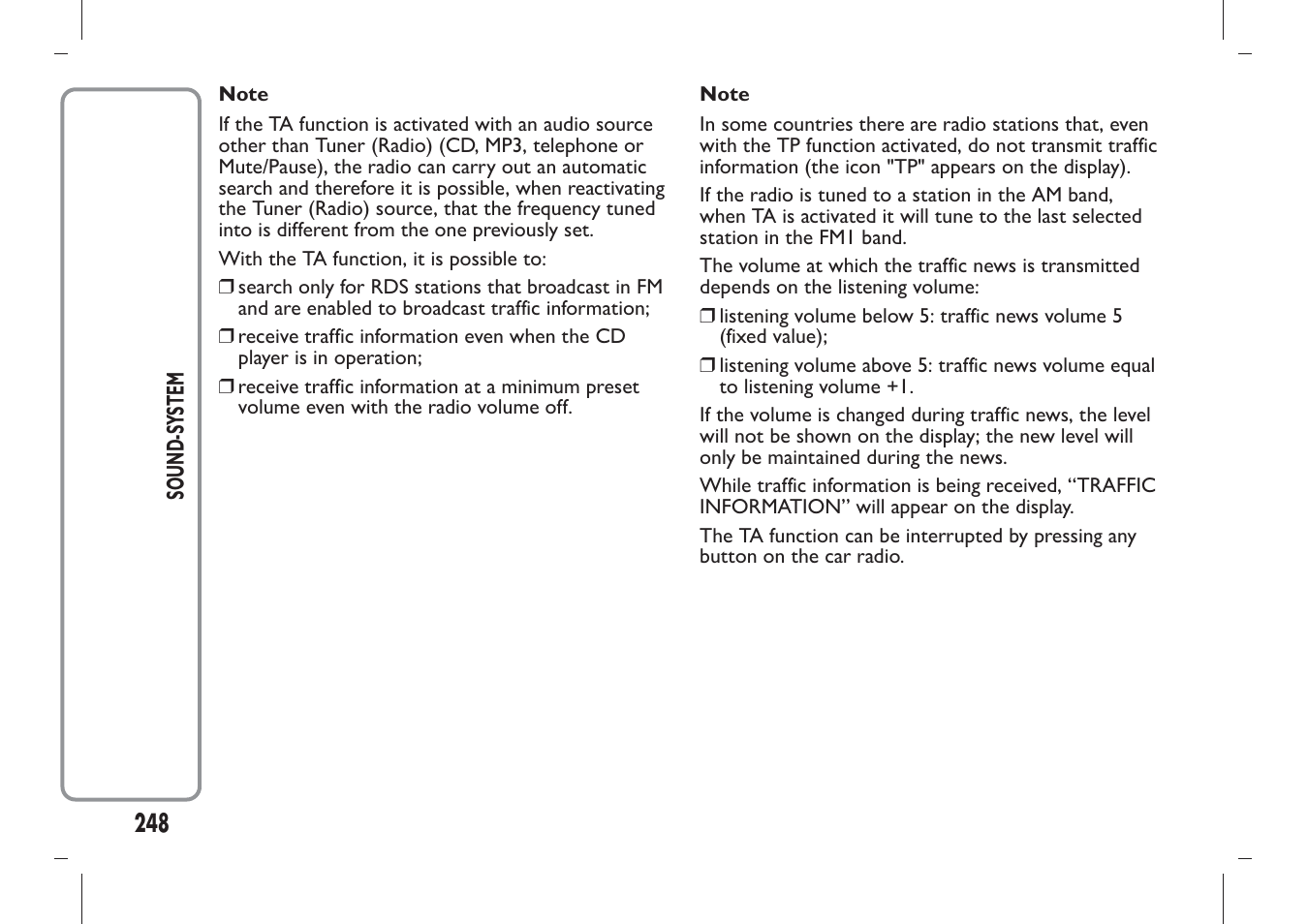 FIAT Panda User Manual | Page 252 / 284