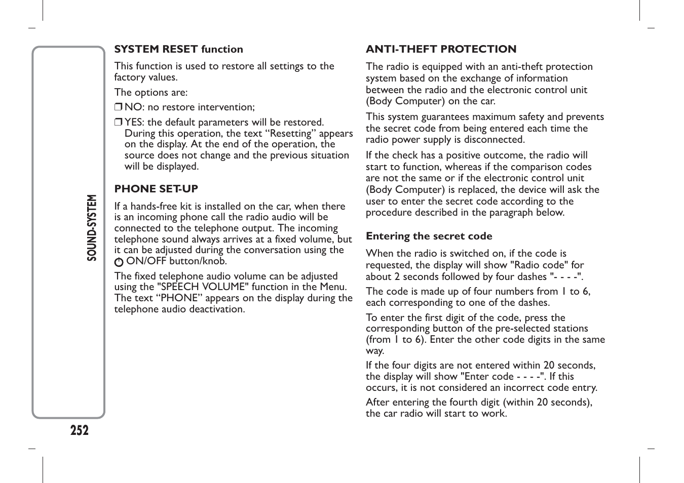 FIAT Panda User Manual | Page 256 / 284