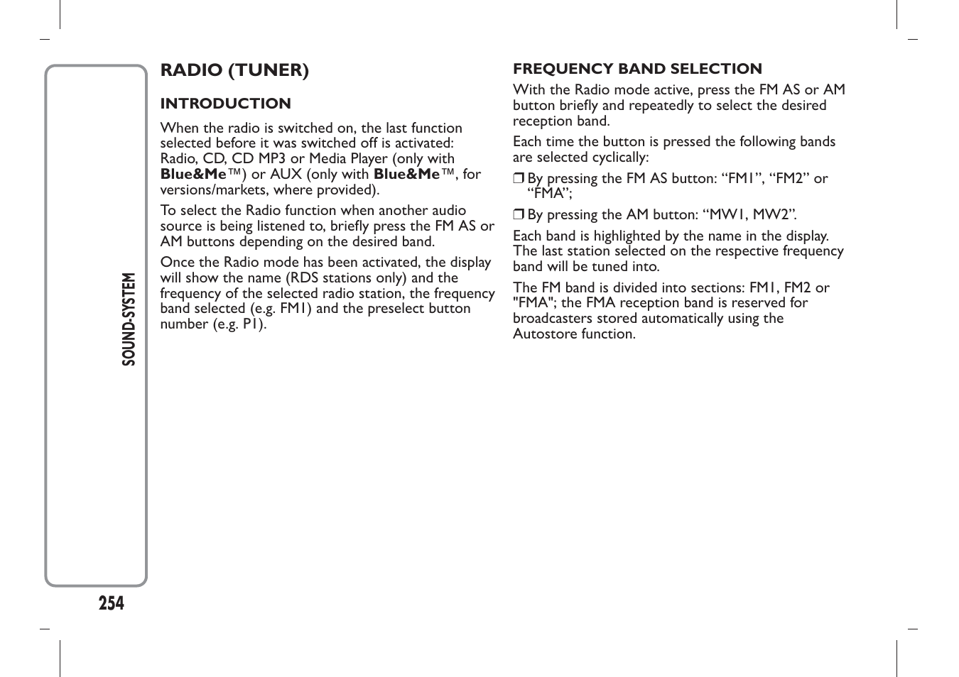 FIAT Panda User Manual | Page 258 / 284