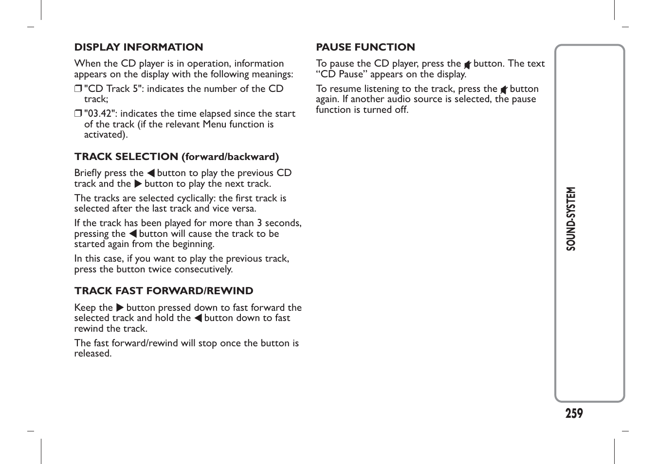 FIAT Panda User Manual | Page 263 / 284