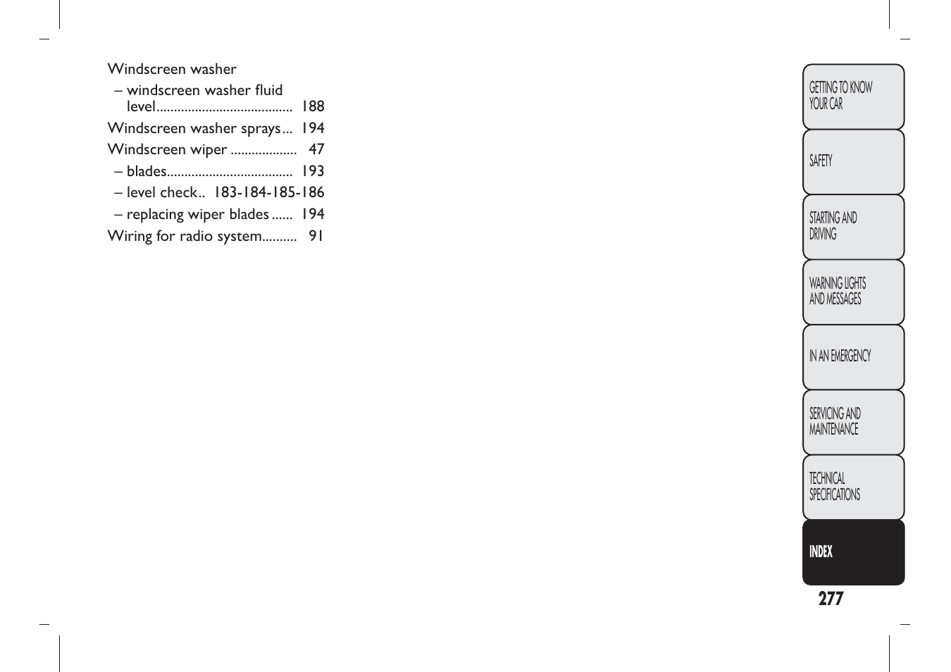 FIAT Panda User Manual | Page 281 / 284