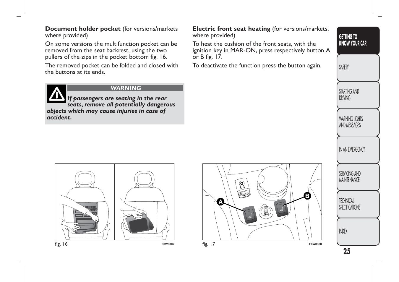 FIAT Panda User Manual | Page 29 / 284