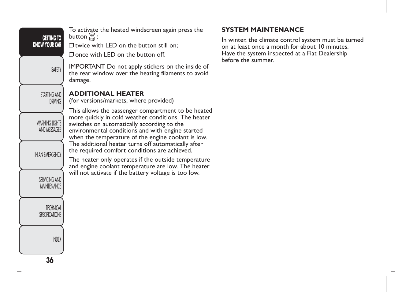 FIAT Panda User Manual | Page 40 / 284