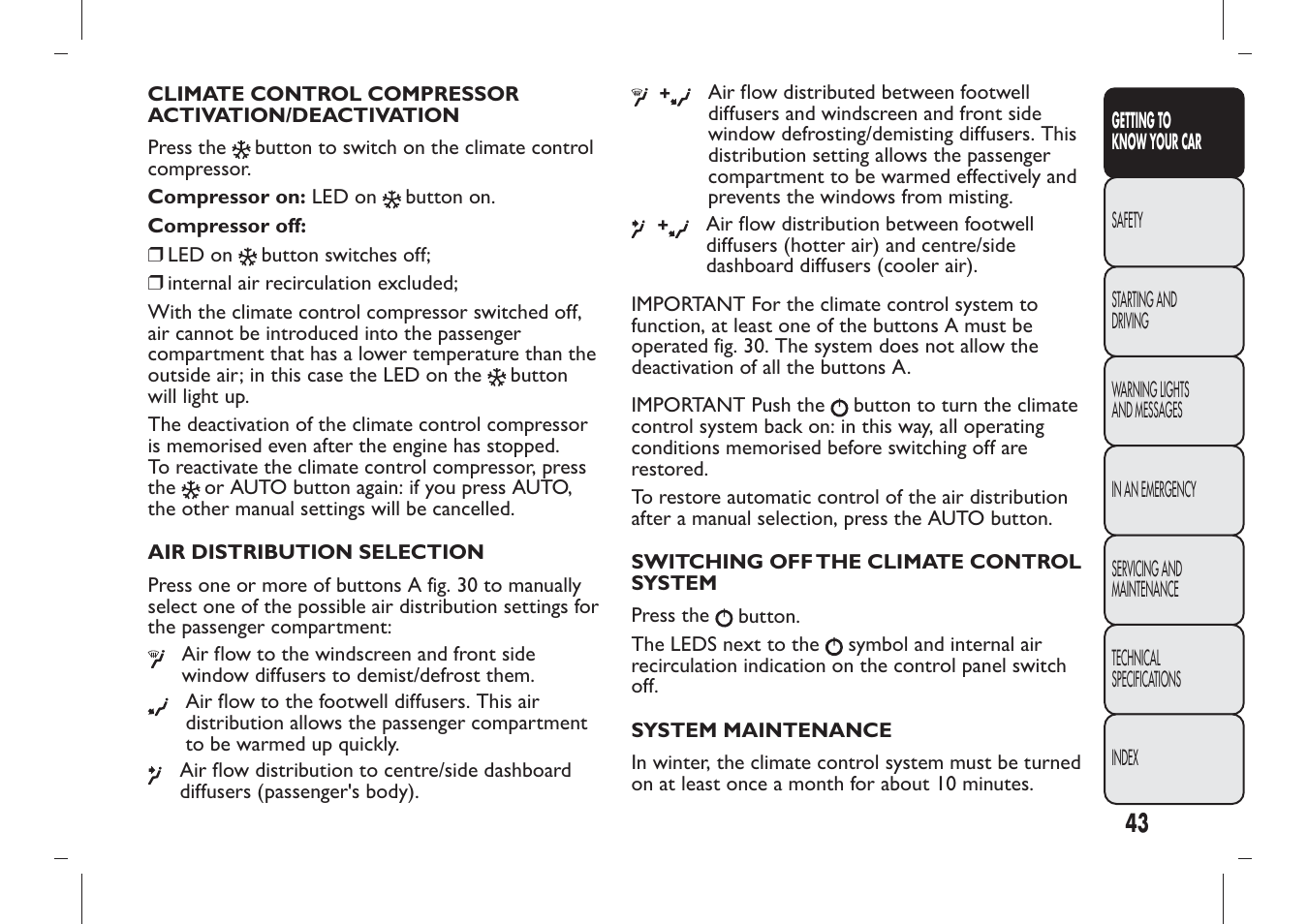 FIAT Panda User Manual | Page 47 / 284