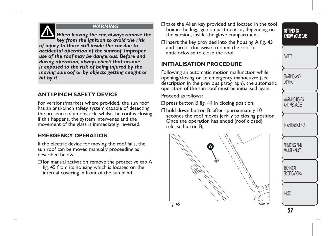 FIAT Panda User Manual | Page 61 / 284