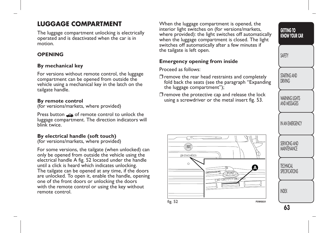 FIAT Panda User Manual | Page 67 / 284