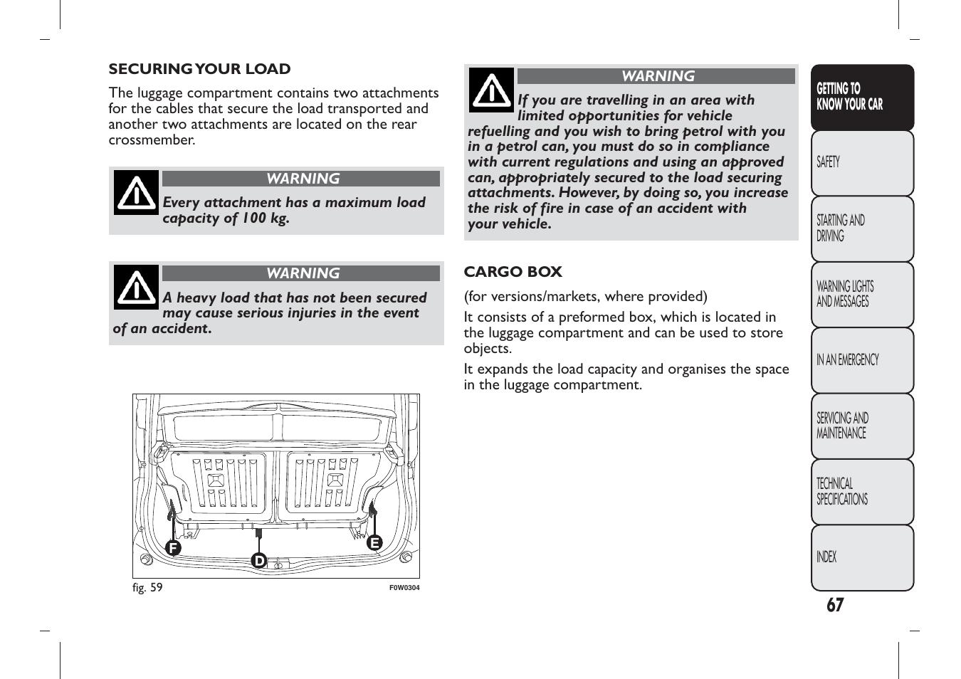 FIAT Panda User Manual | Page 71 / 284