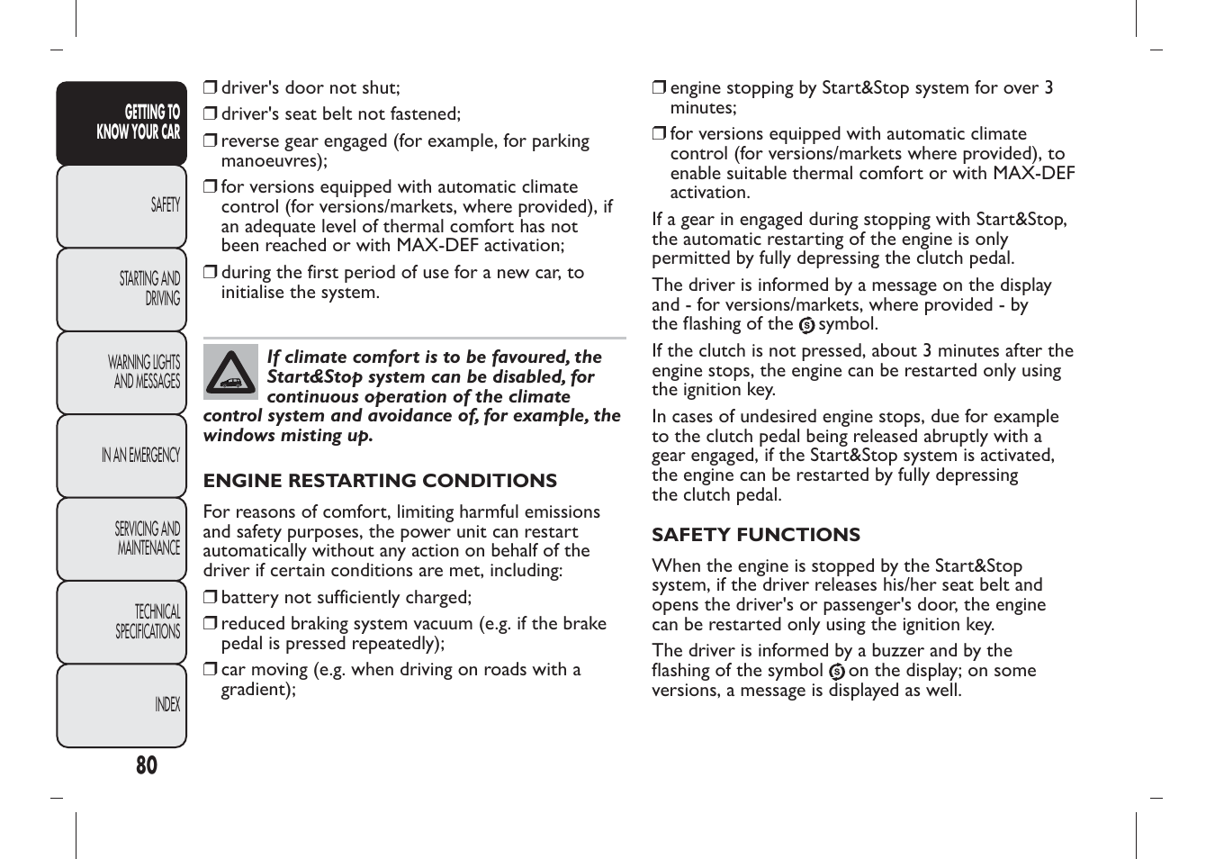 FIAT Panda User Manual | Page 84 / 284