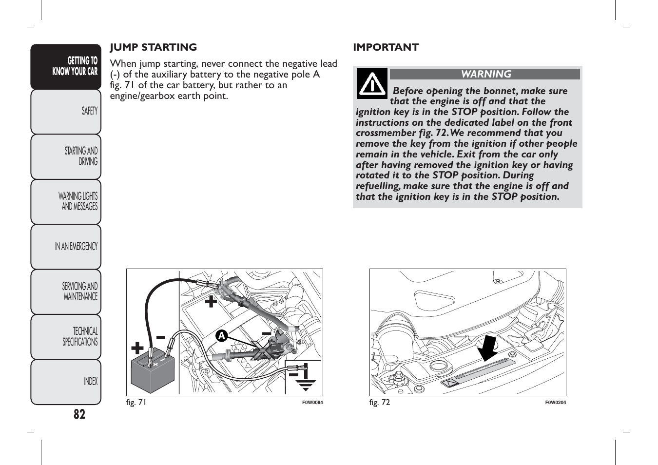 FIAT Panda User Manual | Page 86 / 284