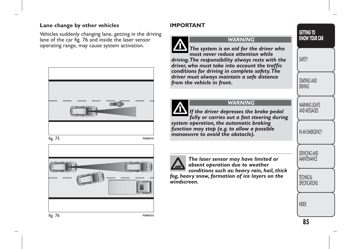 FIAT Panda User Manual | Page 89 / 284