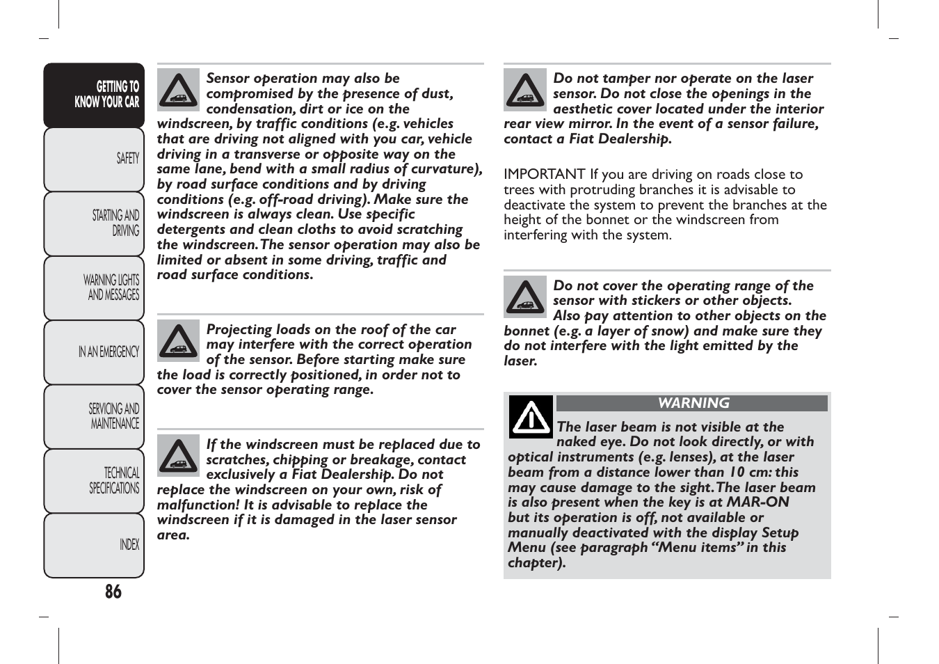 FIAT Panda User Manual | Page 90 / 284