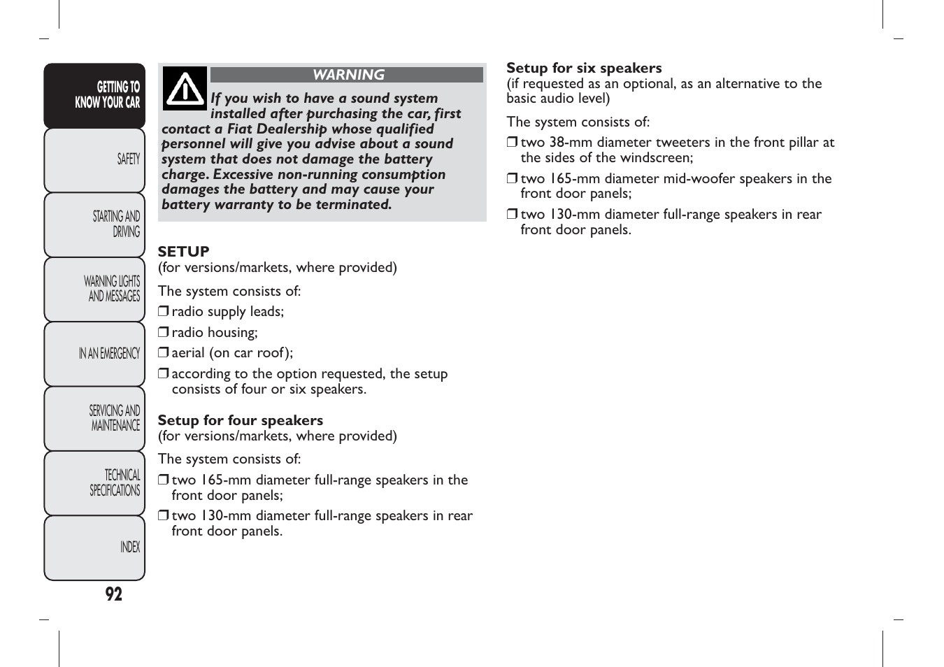 FIAT Panda User Manual | Page 96 / 284