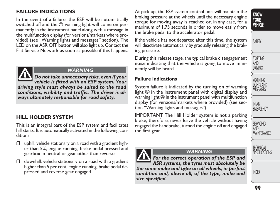 FIAT Nuovo Doblo' Panorama User Manual | Page 103 / 283