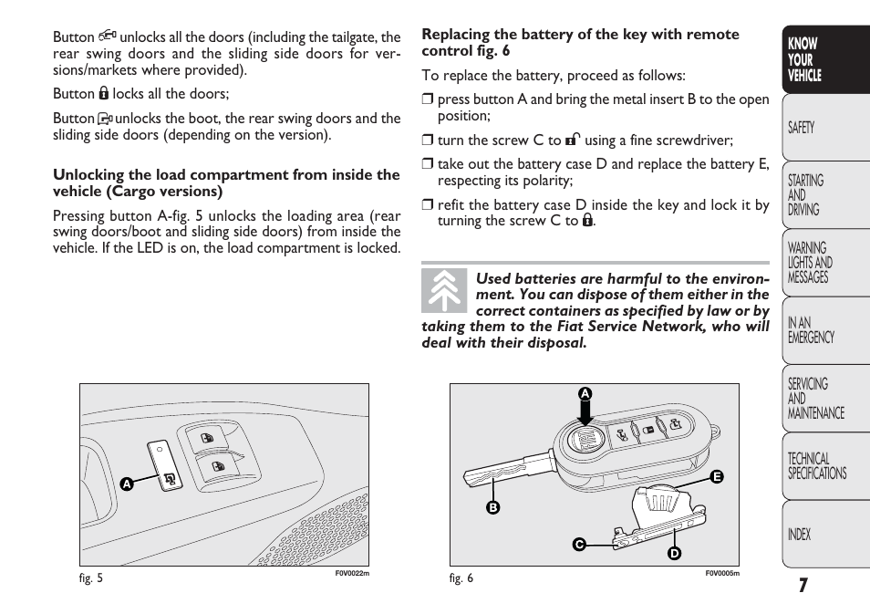 FIAT Nuovo Doblo' Panorama User Manual | Page 11 / 283