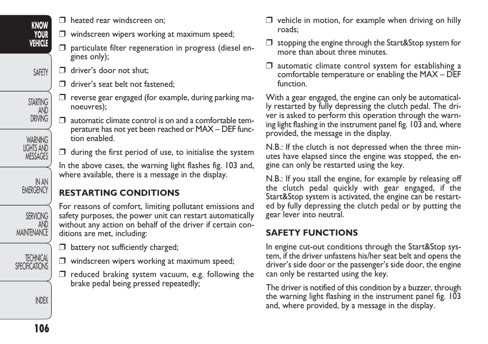 FIAT Nuovo Doblo' Panorama User Manual | Page 110 / 283