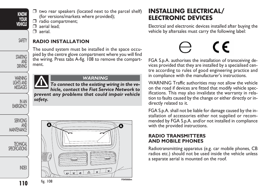 FIAT Nuovo Doblo' Panorama User Manual | Page 114 / 283