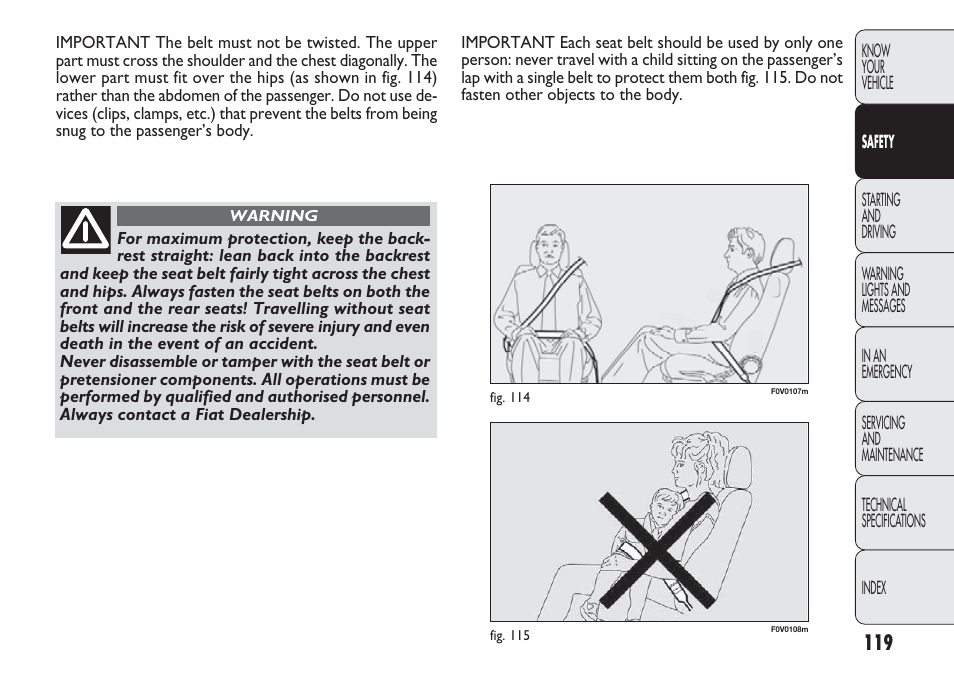 FIAT Nuovo Doblo' Panorama User Manual | Page 123 / 283