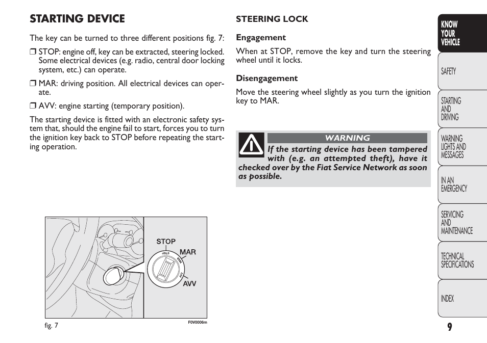 FIAT Nuovo Doblo' Panorama User Manual | Page 13 / 283