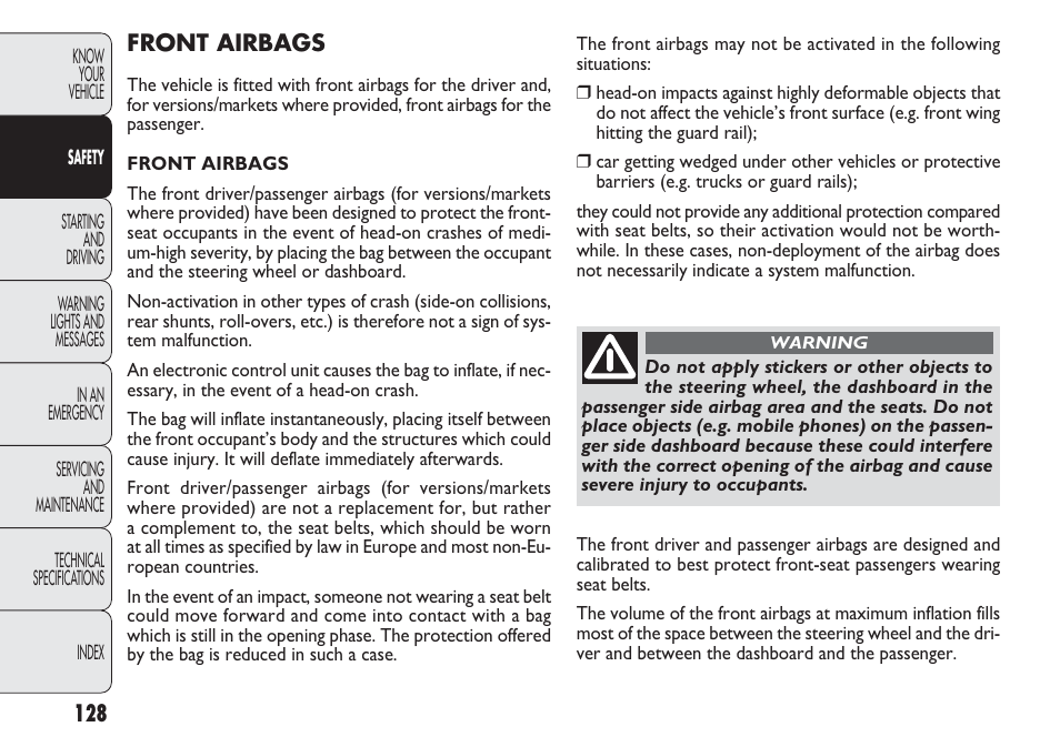 FIAT Nuovo Doblo' Panorama User Manual | Page 132 / 283