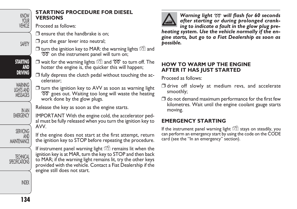 FIAT Nuovo Doblo' Panorama User Manual | Page 138 / 283