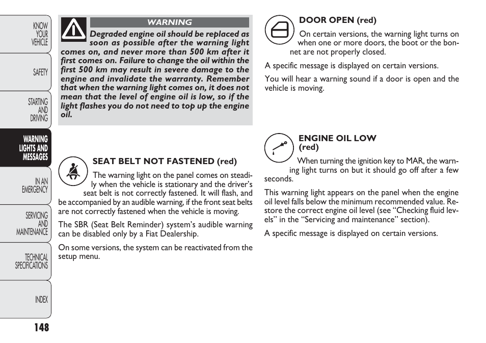 FIAT Nuovo Doblo' Panorama User Manual | Page 152 / 283