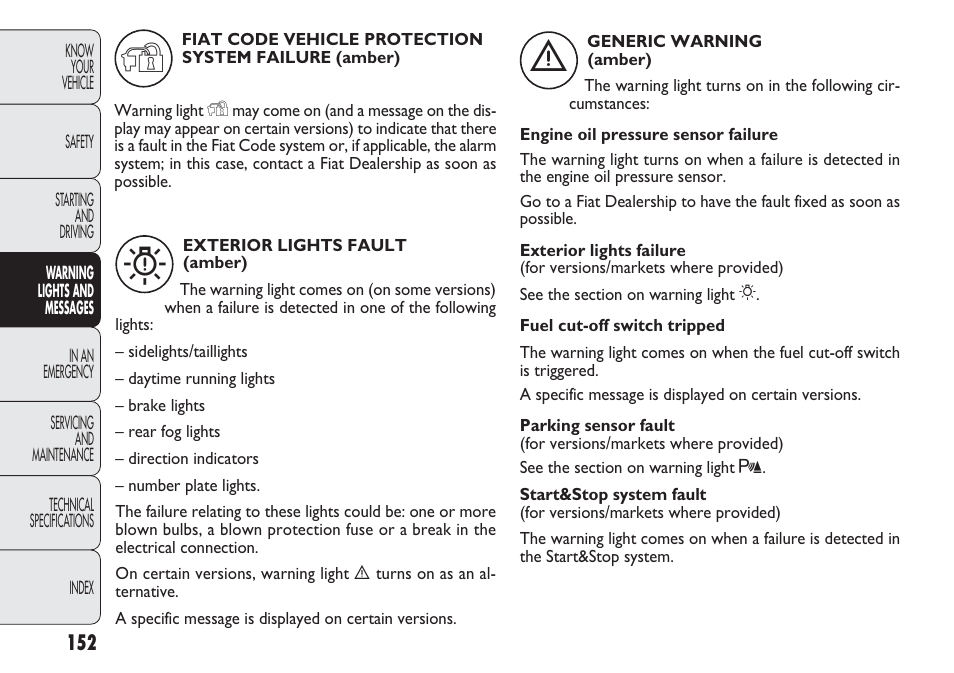 FIAT Nuovo Doblo' Panorama User Manual | Page 156 / 283