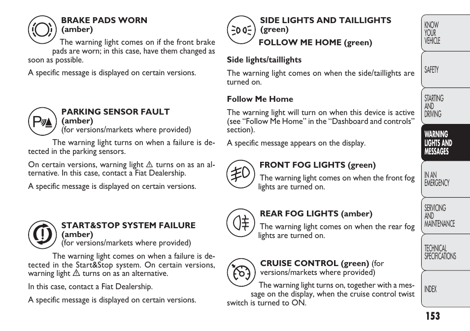 FIAT Nuovo Doblo' Panorama User Manual | Page 157 / 283