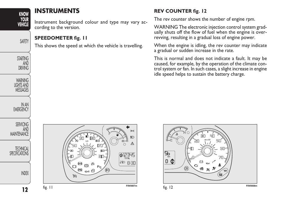 Instruments | FIAT Nuovo Doblo' Panorama User Manual | Page 16 / 283