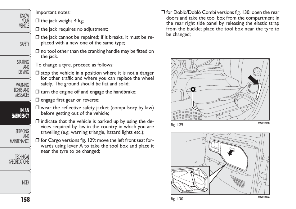 FIAT Nuovo Doblo' Panorama User Manual | Page 162 / 283