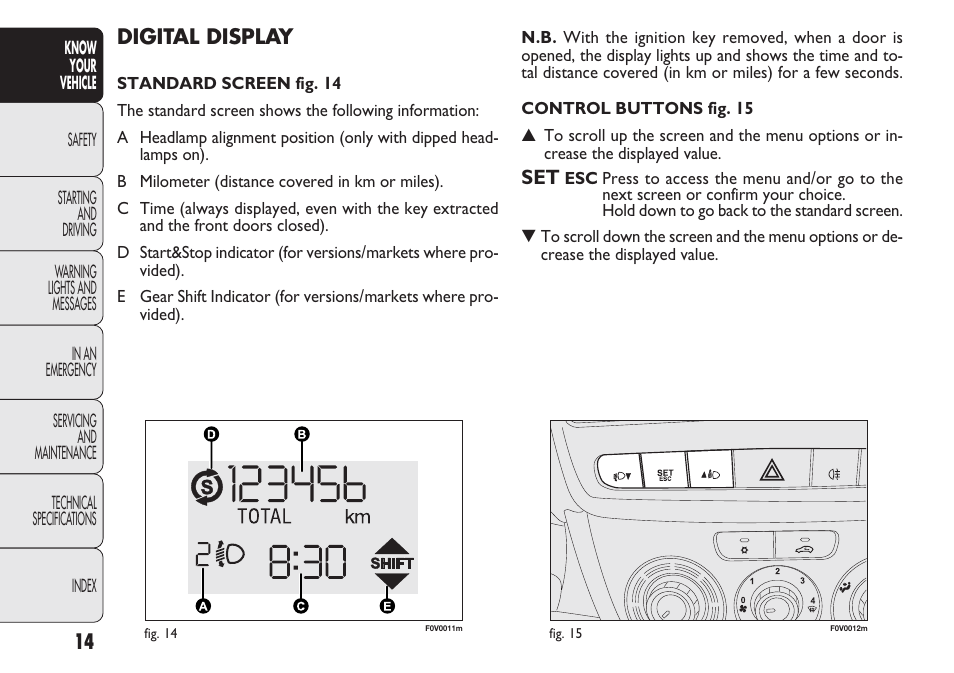 FIAT Nuovo Doblo' Panorama User Manual | Page 18 / 283