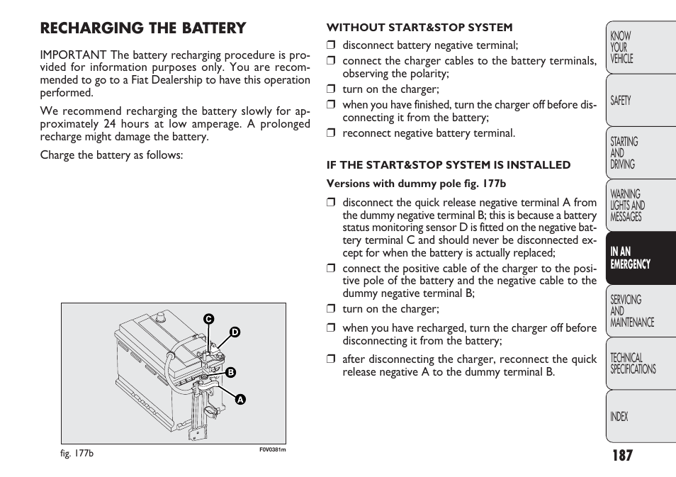 FIAT Nuovo Doblo' Panorama User Manual | Page 191 / 283