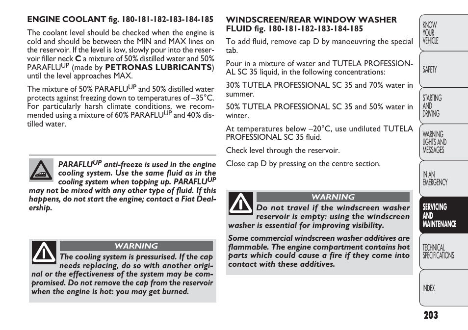 FIAT Nuovo Doblo' Panorama User Manual | Page 207 / 283