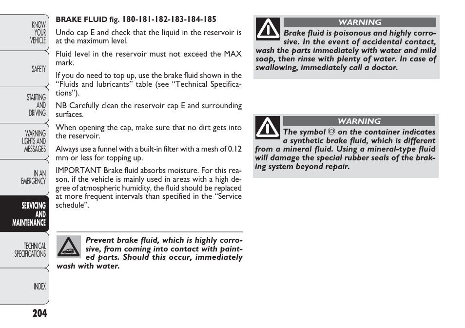 FIAT Nuovo Doblo' Panorama User Manual | Page 208 / 283