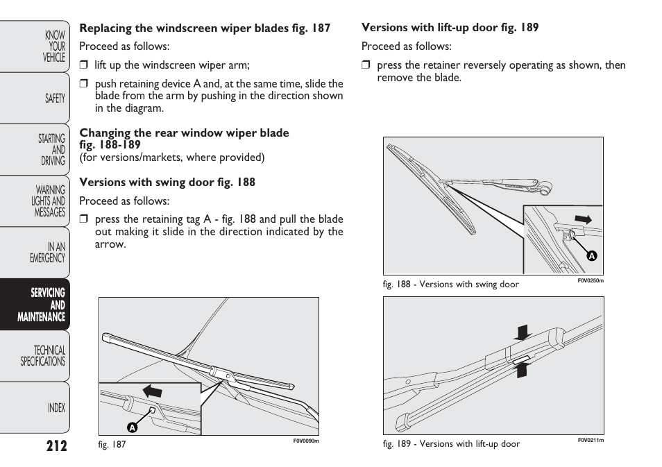 FIAT Nuovo Doblo' Panorama User Manual | Page 216 / 283