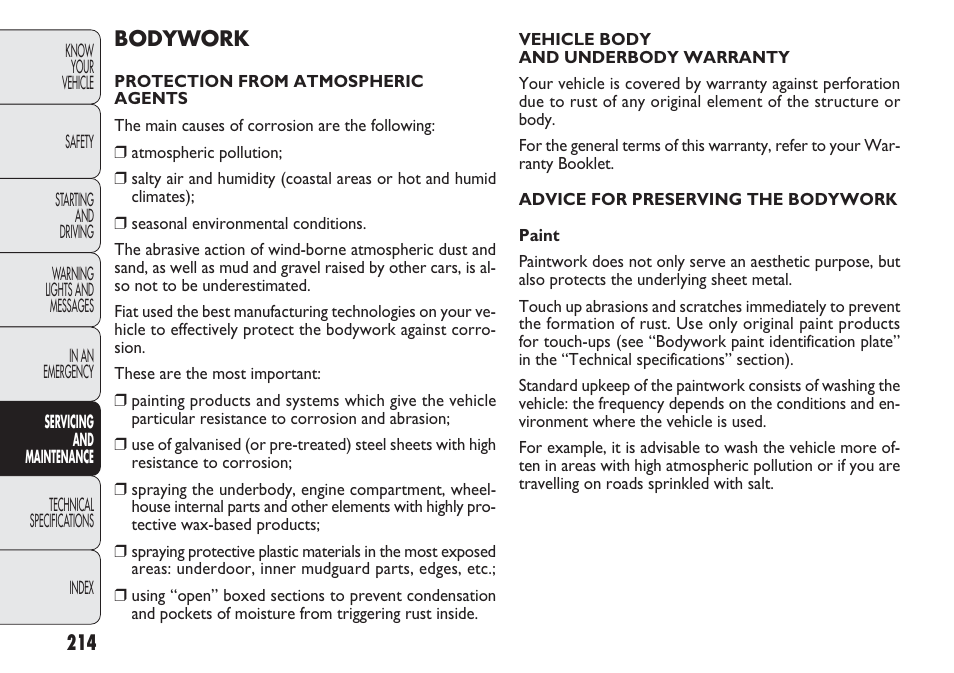 FIAT Nuovo Doblo' Panorama User Manual | Page 218 / 283