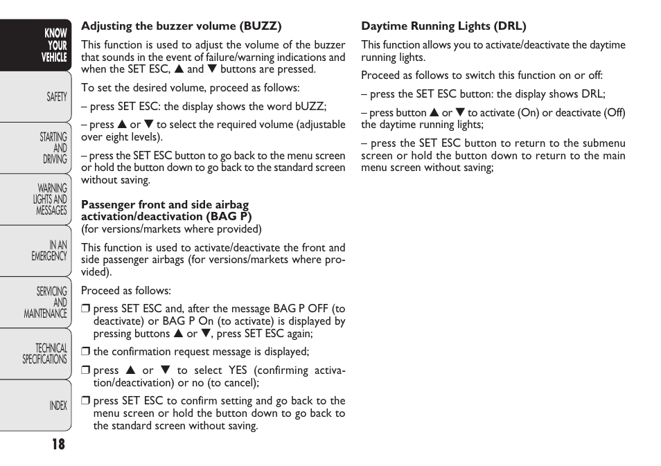 FIAT Nuovo Doblo' Panorama User Manual | Page 22 / 283