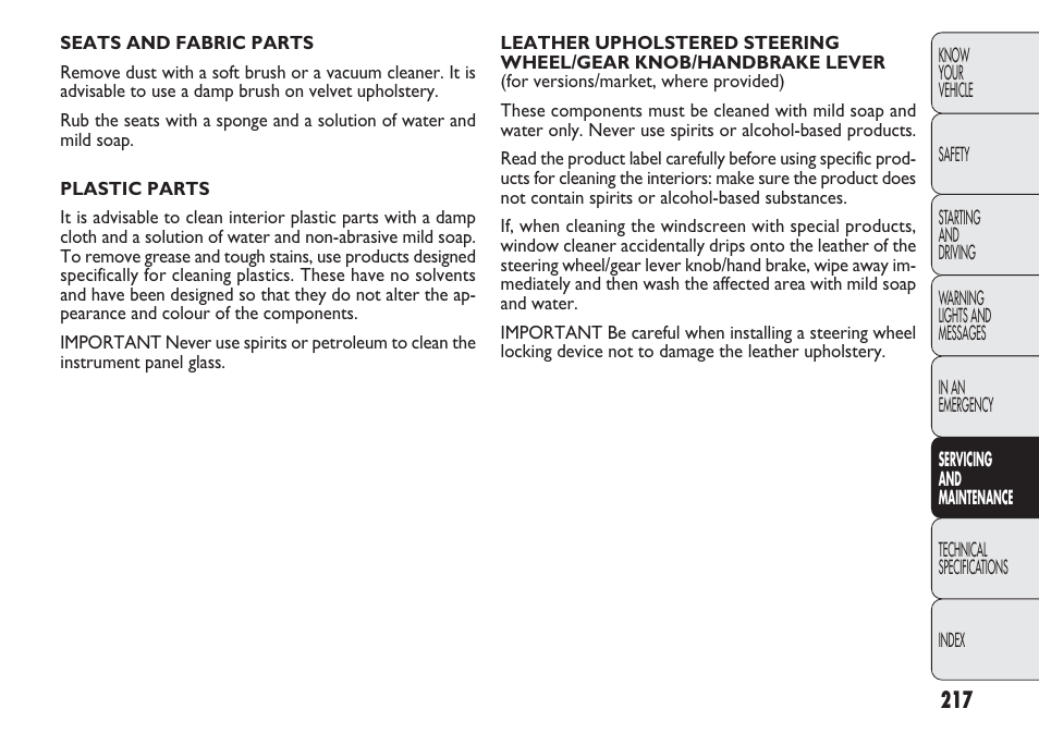 FIAT Nuovo Doblo' Panorama User Manual | Page 221 / 283