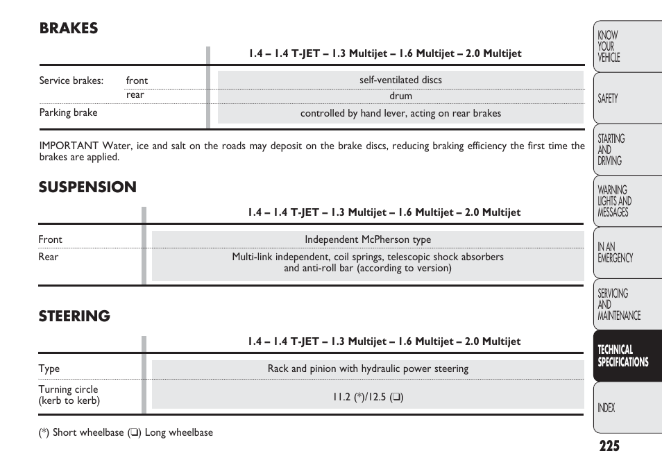 FIAT Nuovo Doblo' Panorama User Manual | Page 229 / 283