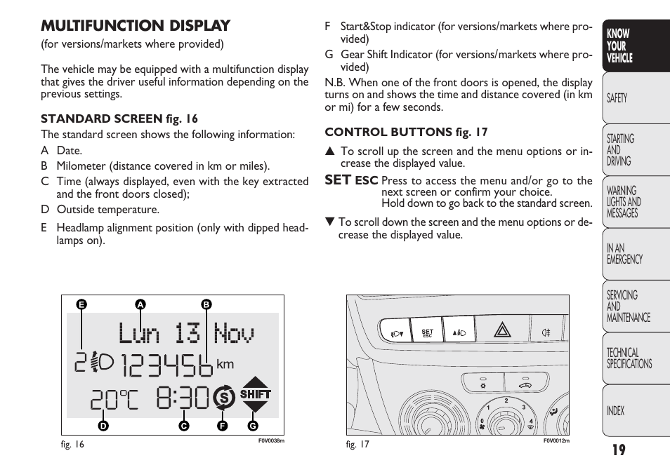 FIAT Nuovo Doblo' Panorama User Manual | Page 23 / 283