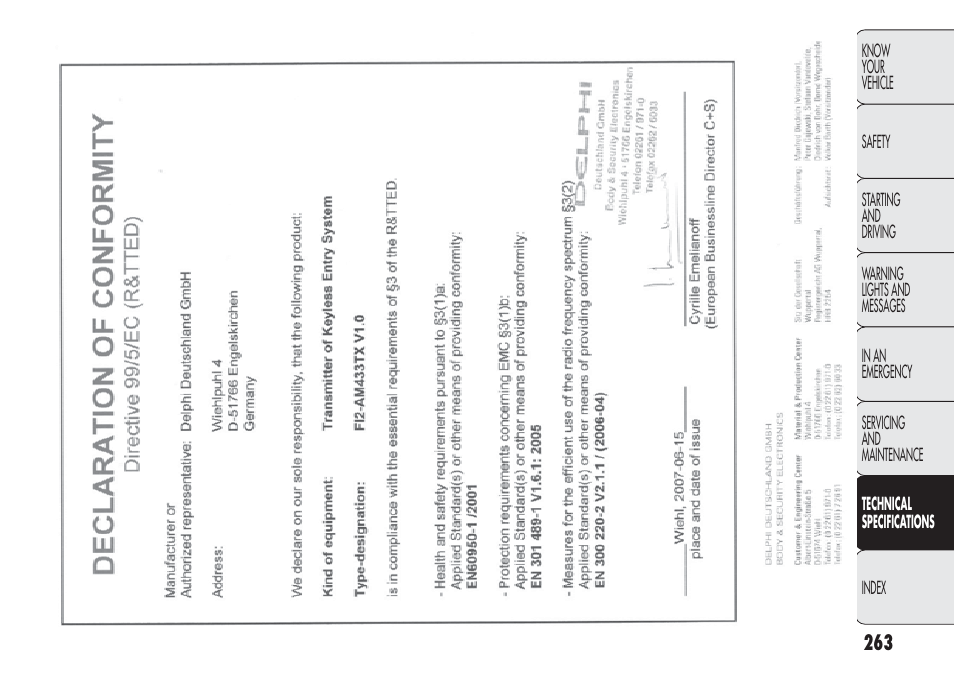 FIAT Nuovo Doblo' Panorama User Manual | Page 267 / 283